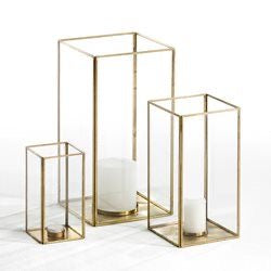 Gold Open Metal Lanterns - Set of 3