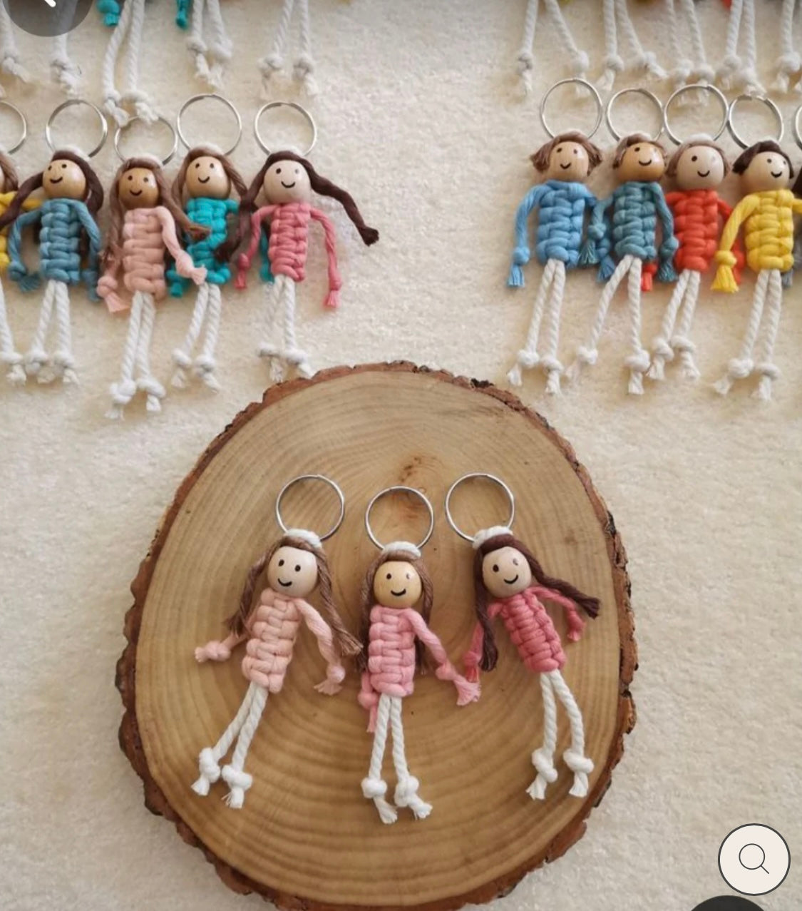 Cute Handmade Macrame Girl/Boy/Couple/Friends Keychain