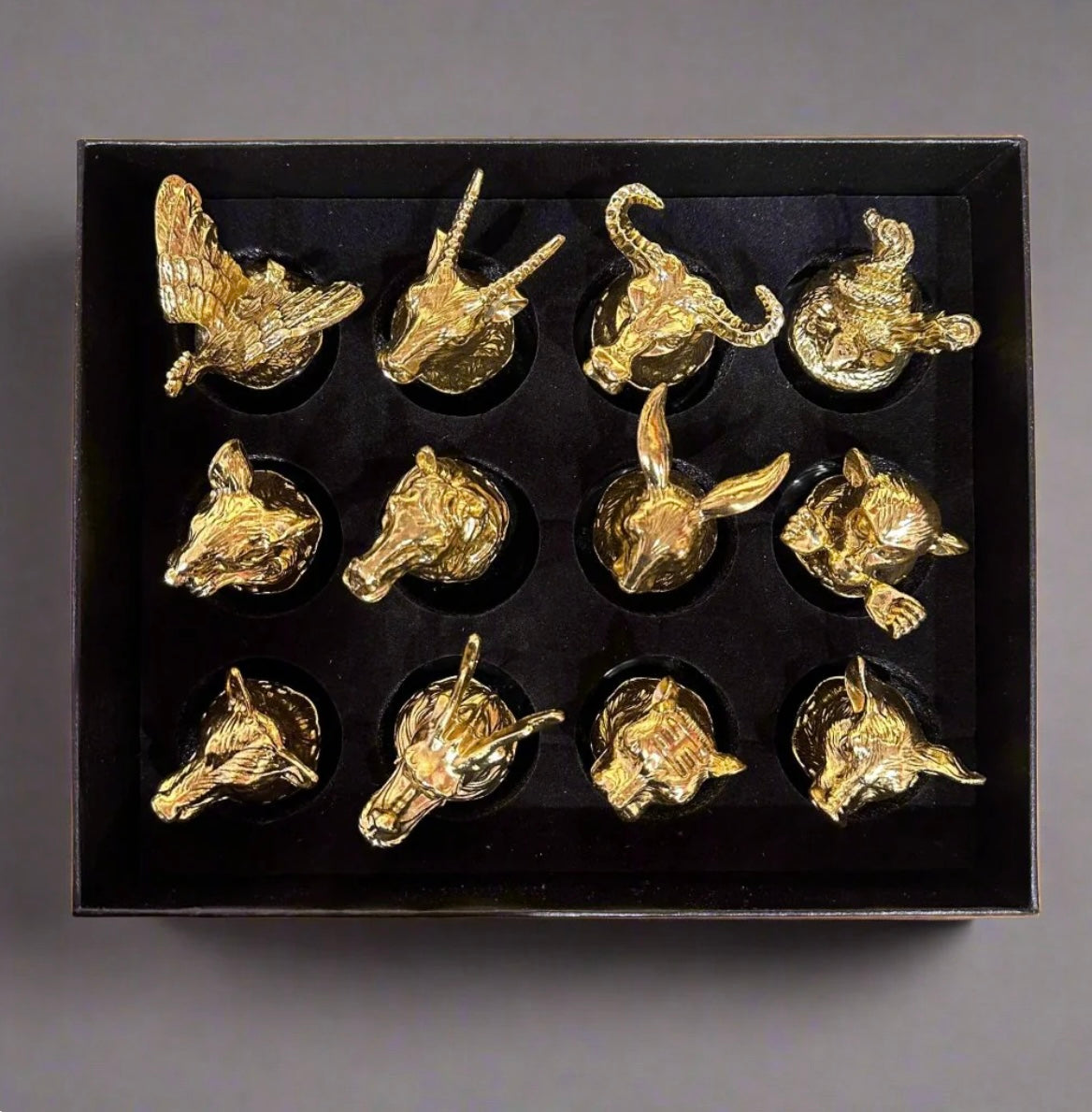 Premium Chinese Zodiac Animal Head Whiskey/Vodka/Tequila Shot Glasses (30 ml) - Set of 12