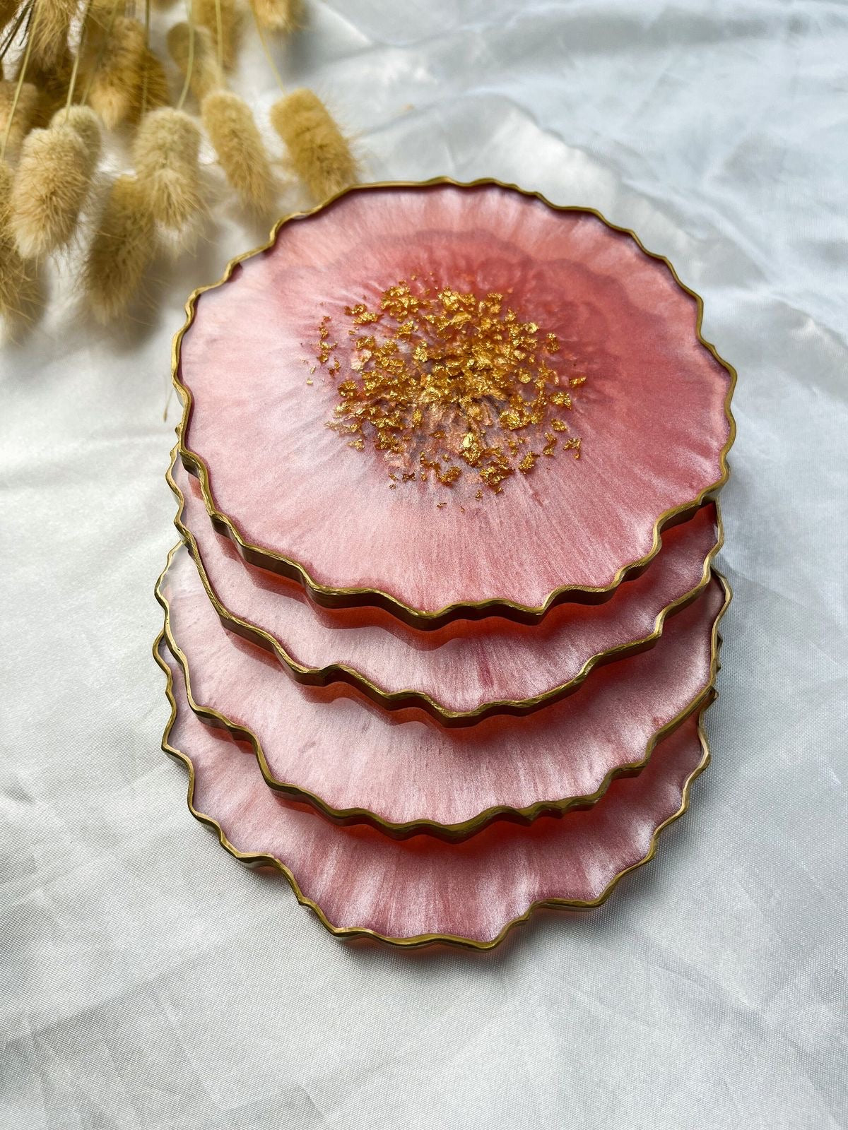 Pink & Gold Coasters Set