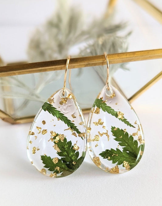 Earrings with Real Pressed Flowers