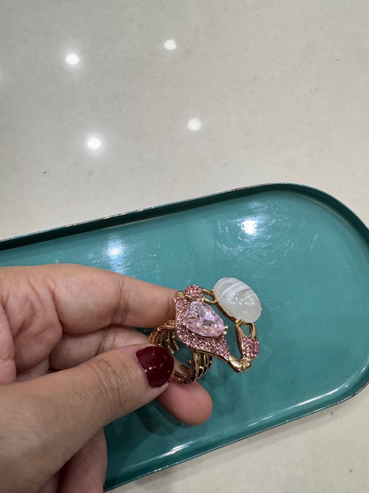 Statement Gemstone Crab Ring