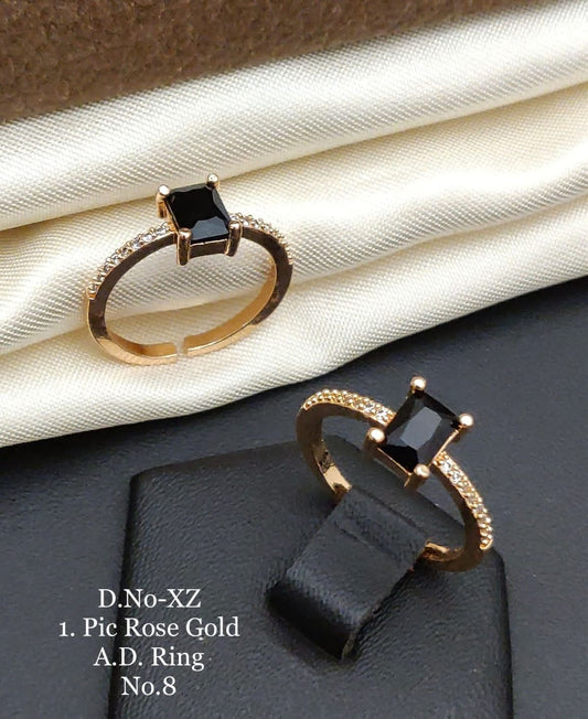 Black Onyx Gold Plated Ring