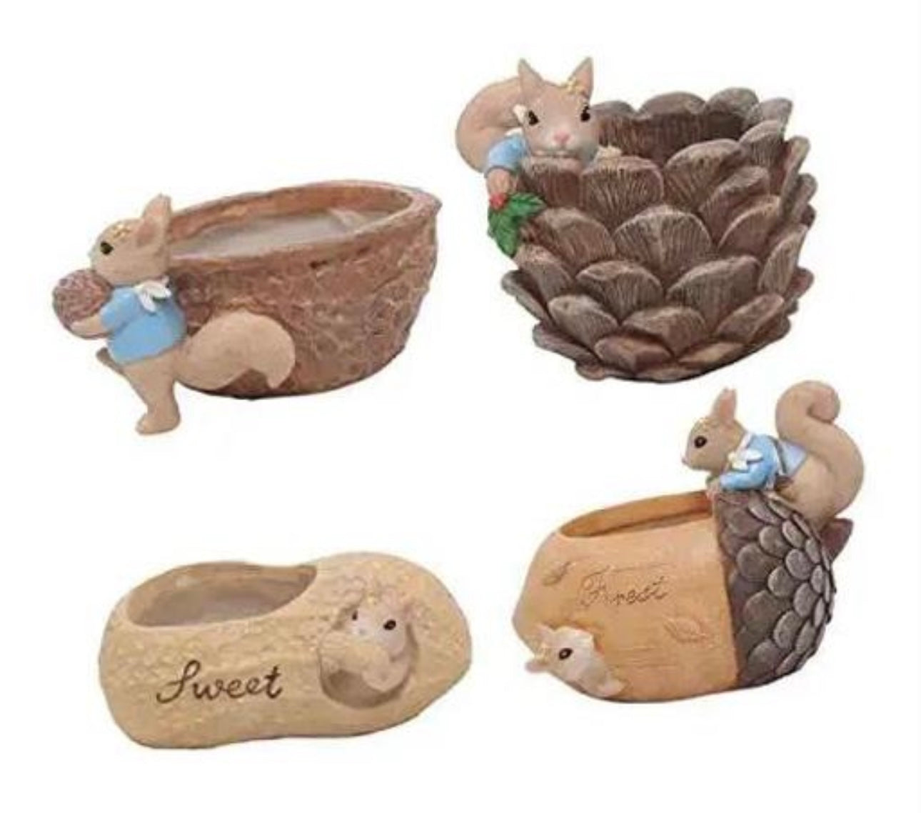 Uniquely Shaped Cute Animals Planters - Set of 4