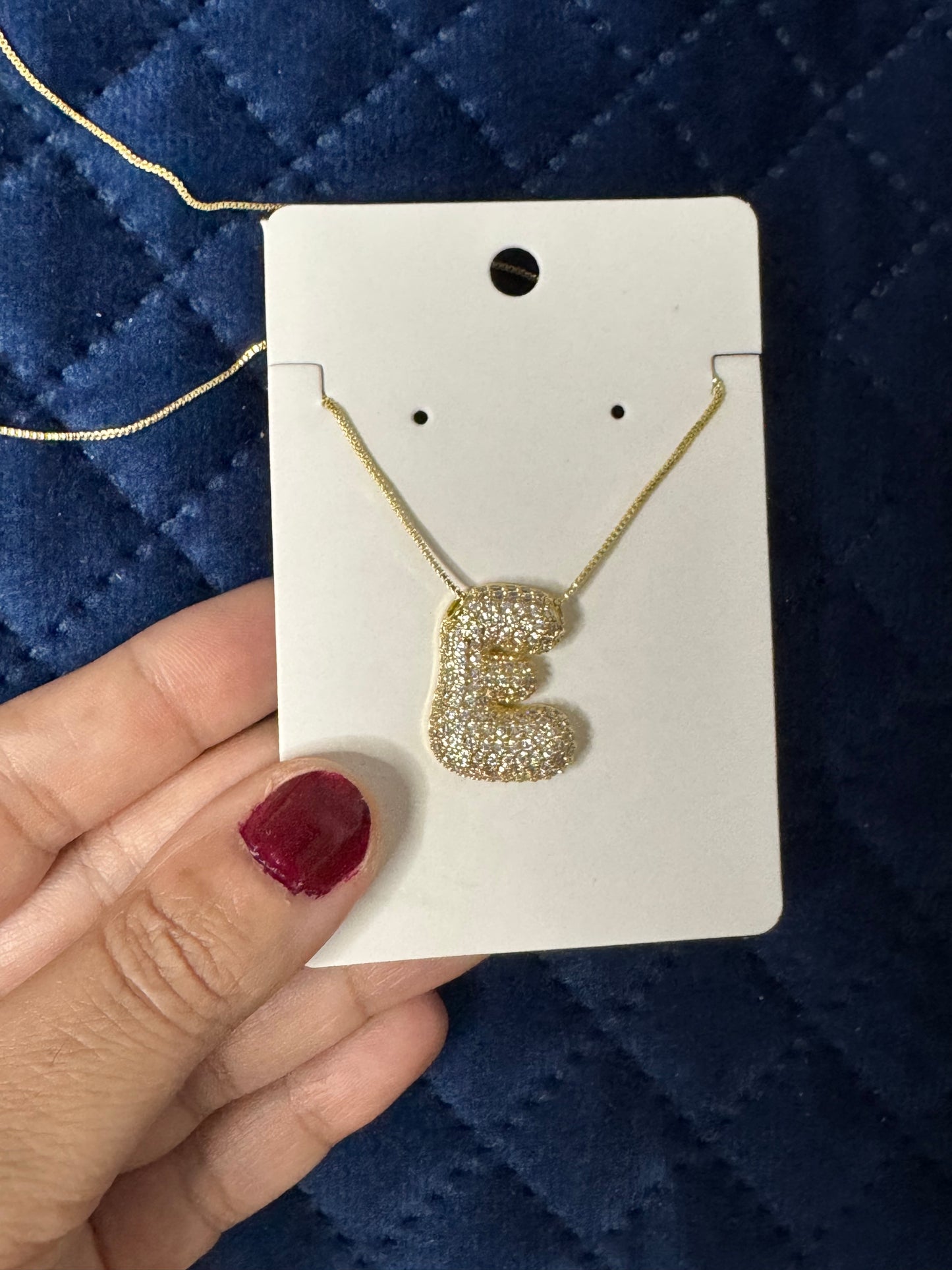 Zircon Chunky A-Z Letter Pendant