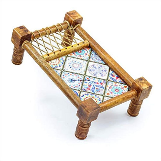 Wooden Khatiya/Cot Platter cum Serving Tray