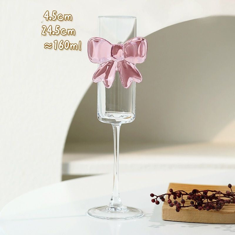 Exquisite Pink Bow Champagne Glass (Contains 2 Glasses)