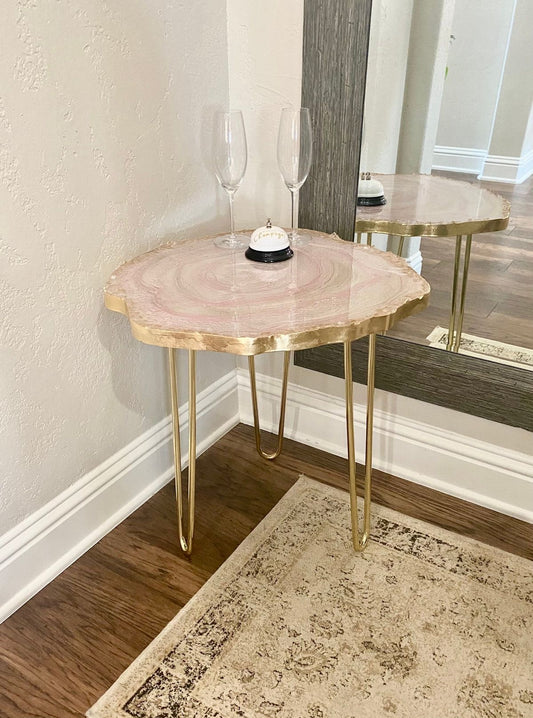 Luxe decorative agate side table