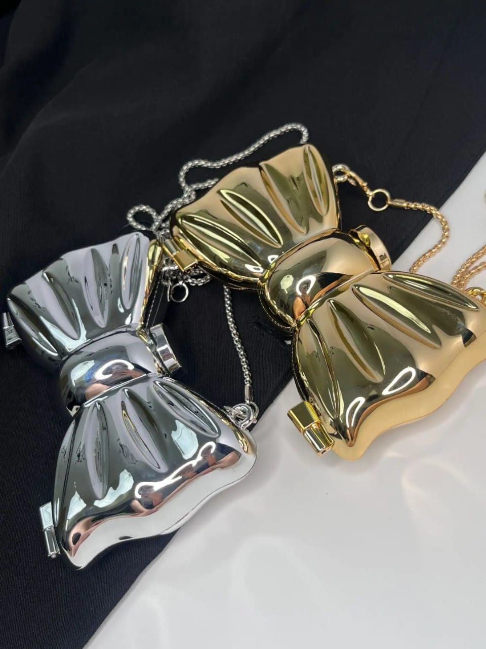 Mini Metal Bow Crossbody Bag, Mini Gold Bow Sling Bag
