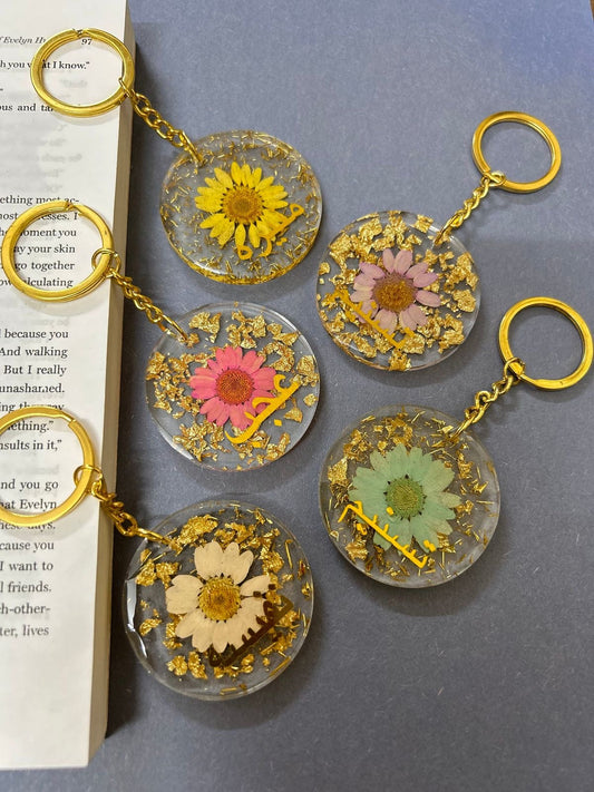 Transparent Floral Keychains