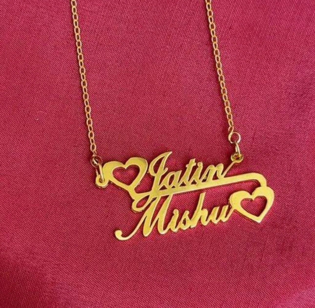 Couple Name / Double Name Personalised Gold Plated Pendant