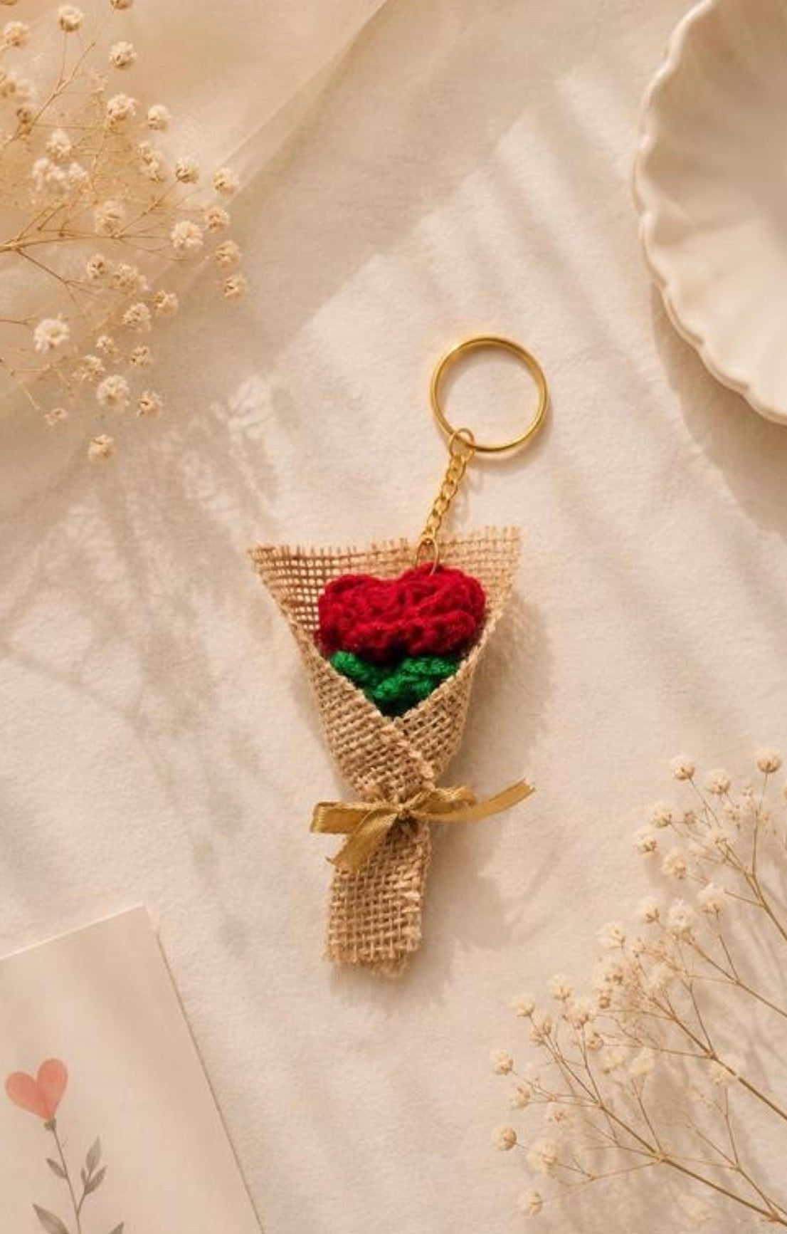 Aesthetic Handmade Crochet Mini Bouquet Keychain