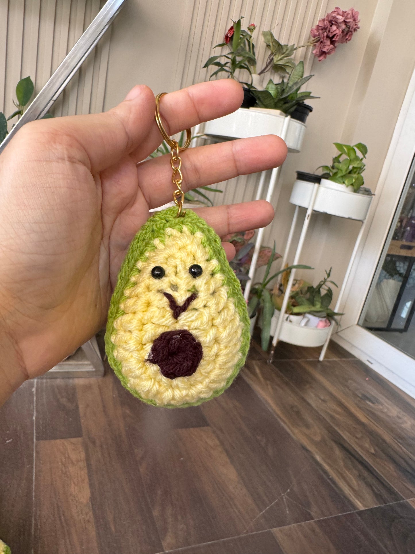 Cute Avocado Crochet Keychain