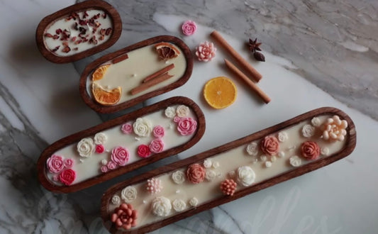 Decorative Vintage Wooden Candles
