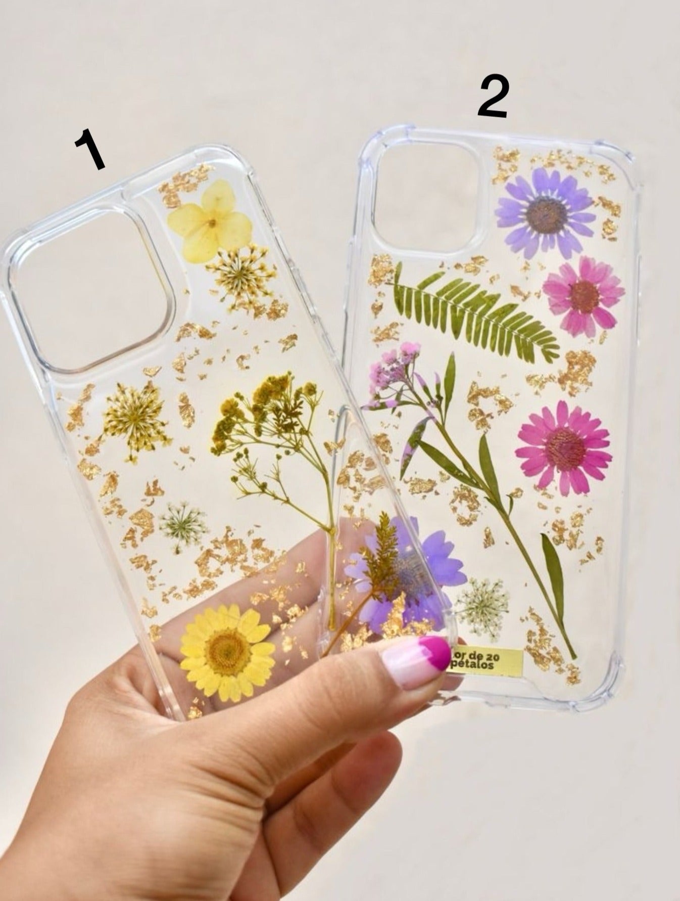 Floral Mobile Cover with Real Pressed Flowers