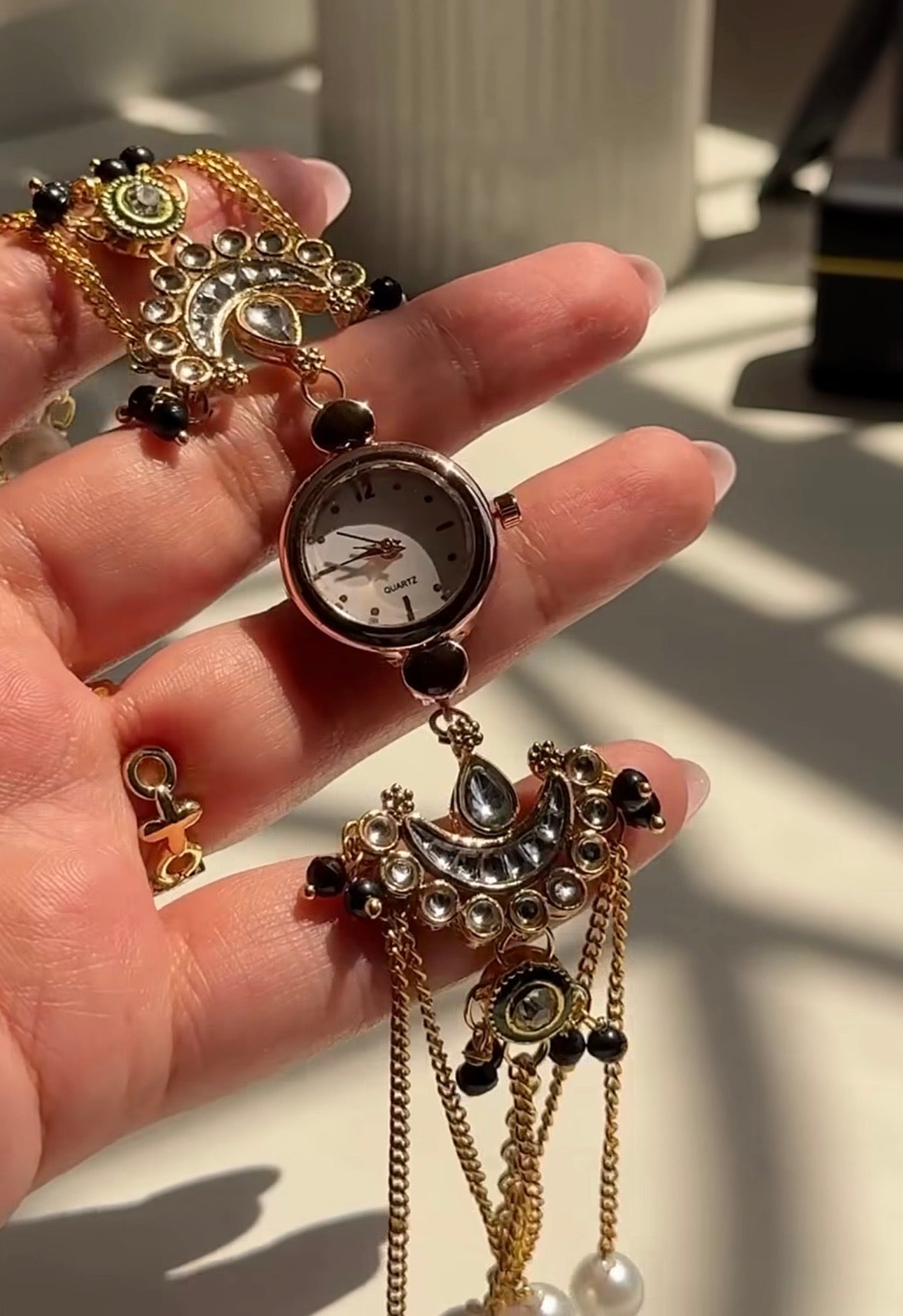 Trending Viral Kundan Ghungroo Kashmiri Watch/Bracelet
