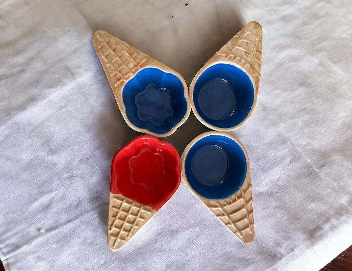 Stylish Ceramic Icecream Cone Shape Bowl