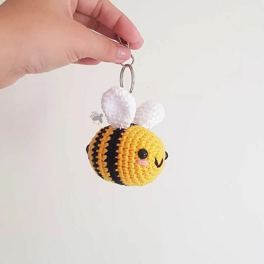 Adorable Crochet Bee Keychain