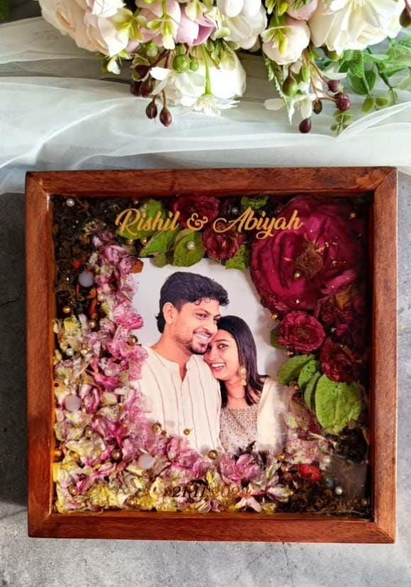 Varmala/Garland/Kaleera Preservation in Wooden Frame