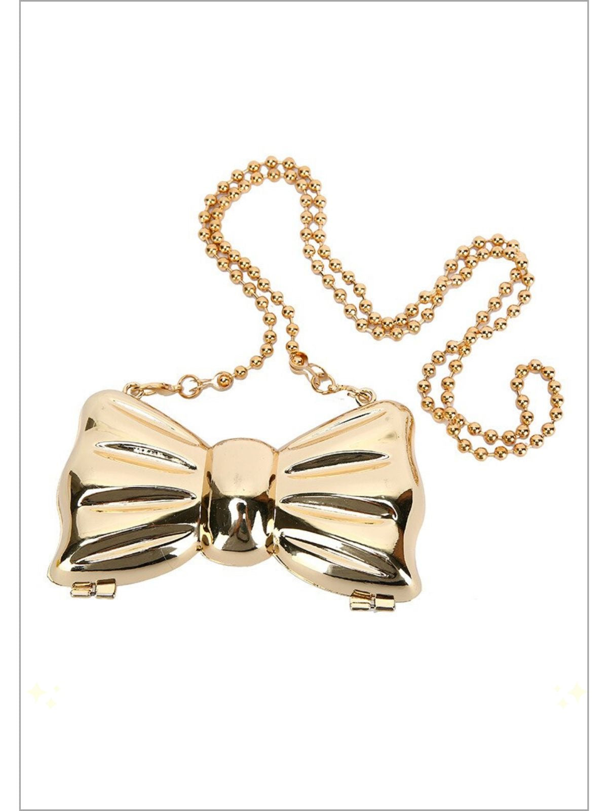 Mini Metal Bow Crossbody Bag, Mini Gold Bow Sling Bag