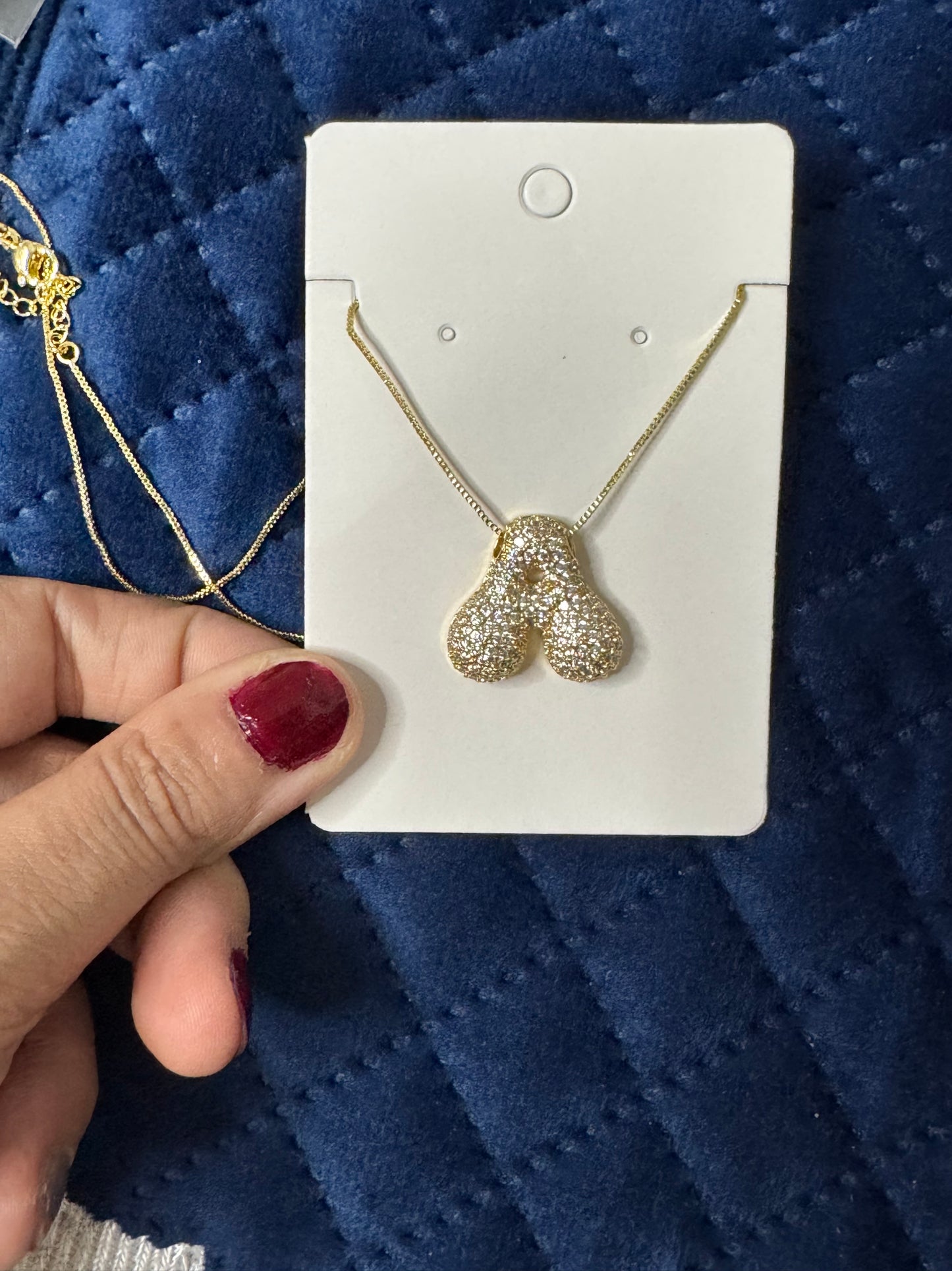 Zircon Chunky A-Z Letter Pendant