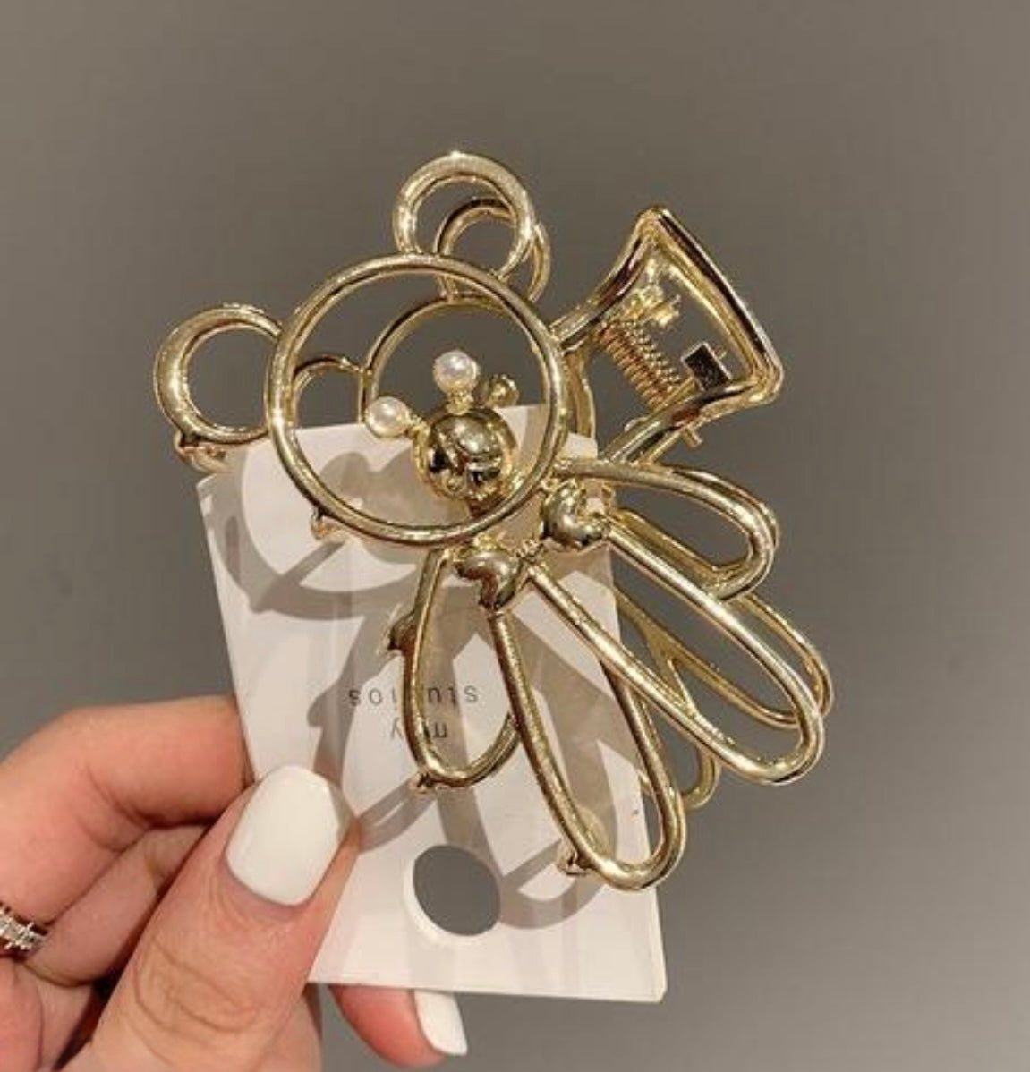 Cute Teddy Metal Hairclip / Clutcher / Claw