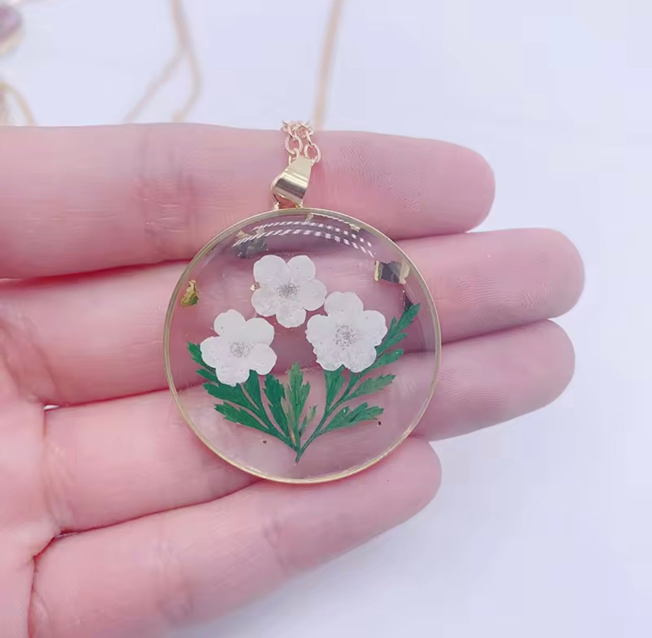 Pendants with Real Pressed Flowers