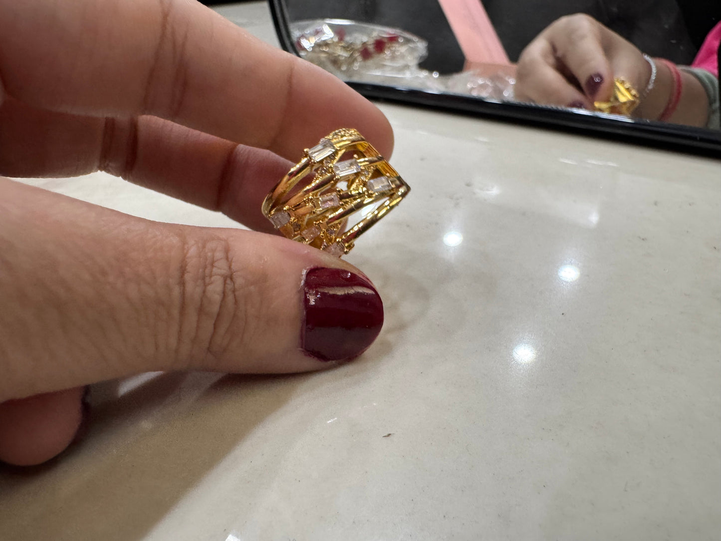 Luxe Gold Statement Twisted Vine Ring