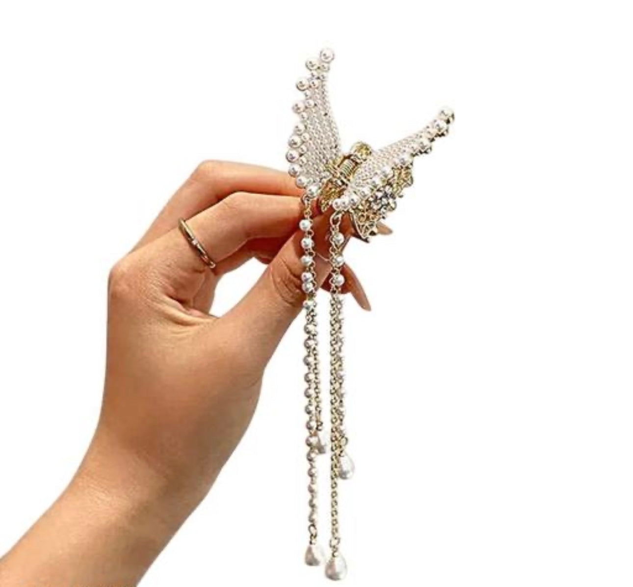 Korean Style Butterfly Metal Long Hairclip / Clutcher