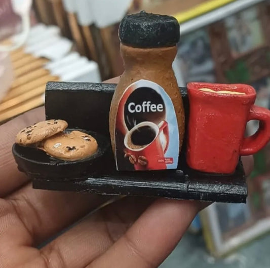 Coffee Cookie & Mug Combo Miniature Fridge Magnet