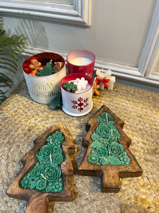 Decorative Premium Vintage Wooden Christmas Candle