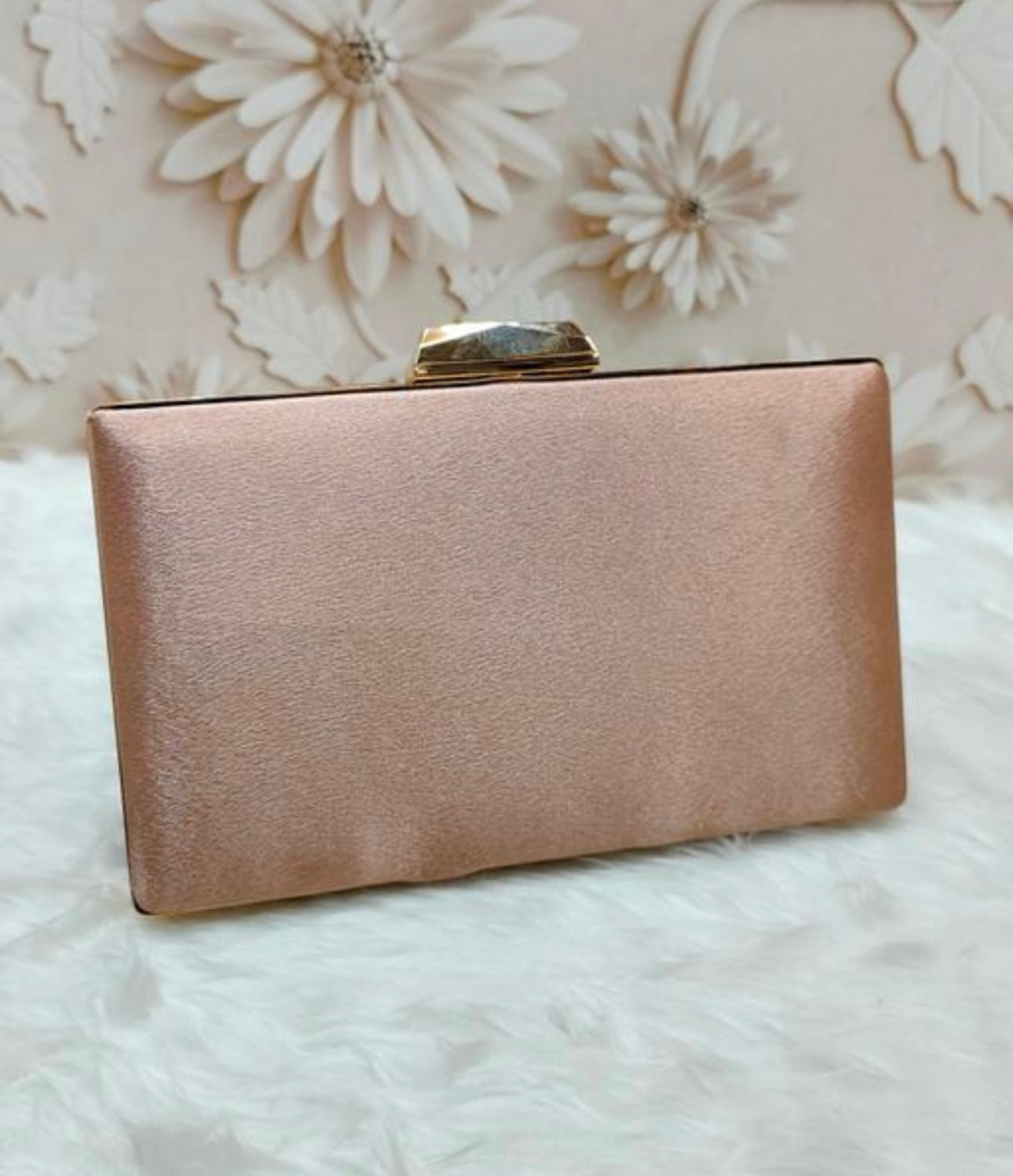 Elegant Satin Box Party Clutch Bag with Decorative Rhinestones Embellishments