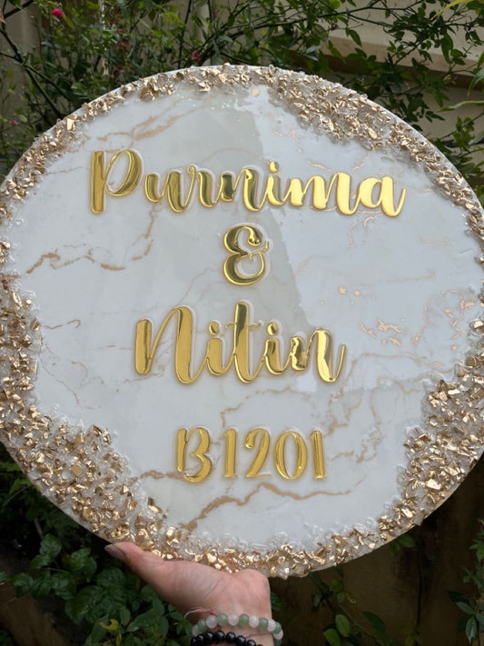 Customised Round Nameplate for Home