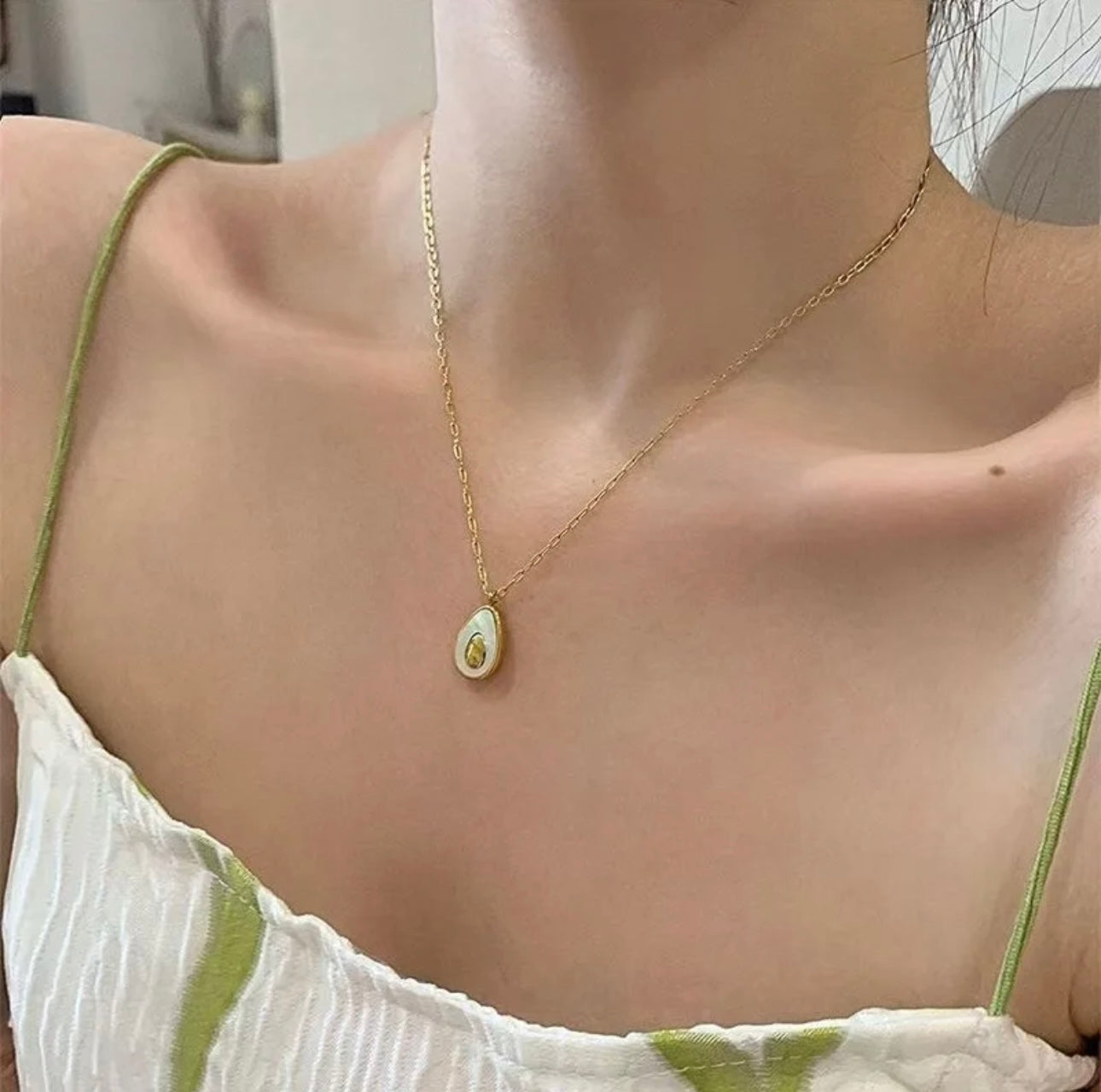 18K Anti-Tarnish Minimalist Avocado Necklace