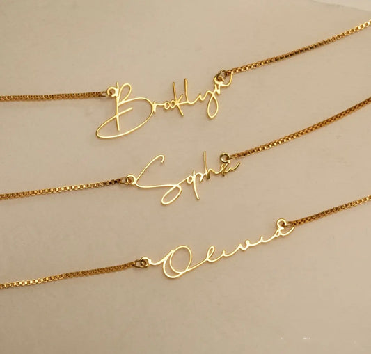 Name Personalised 18K Gold Plated Anti-Tarnish Pendant