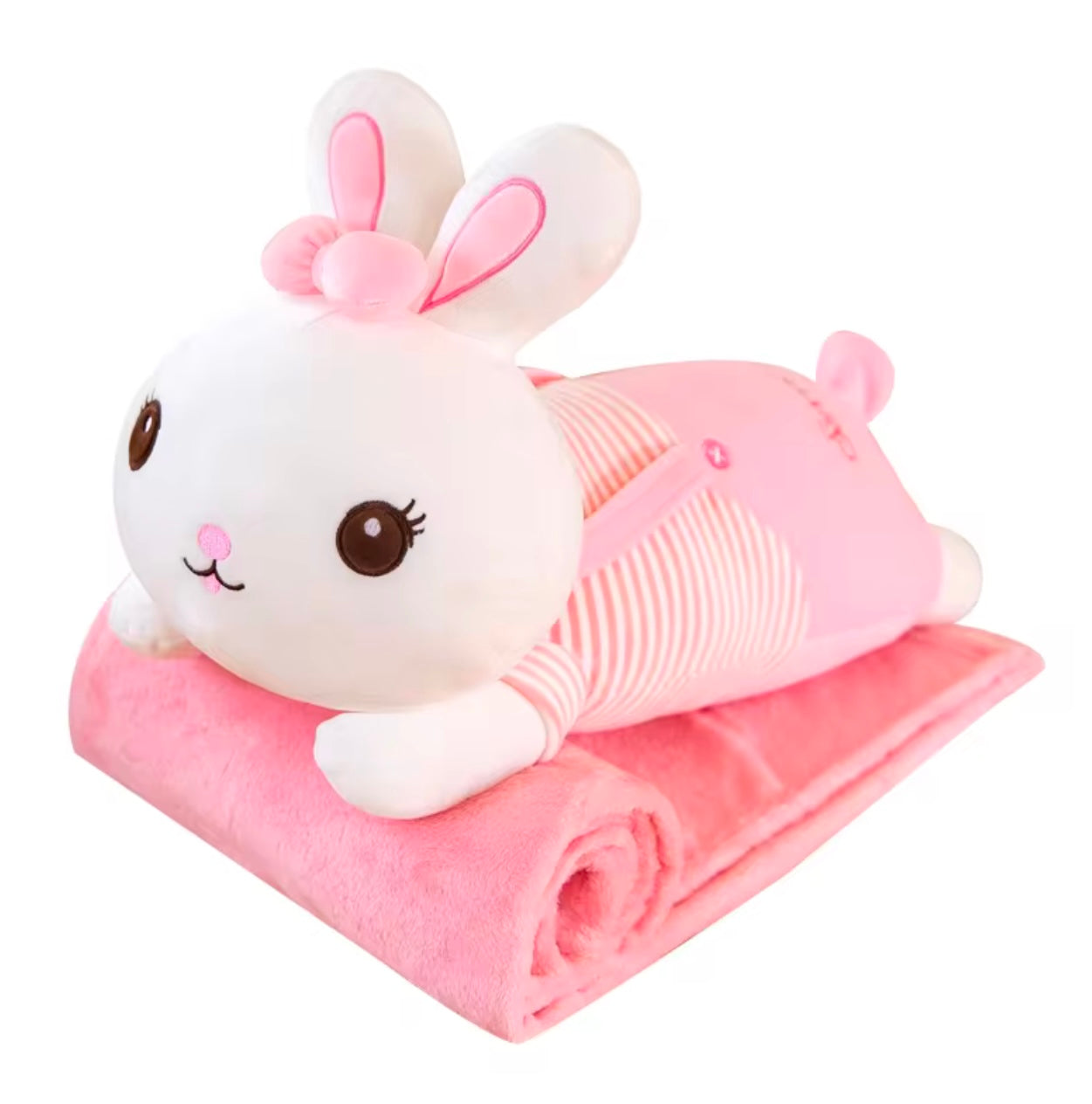 Plush Soft Stuffed Pillow with AC Blanket Inside