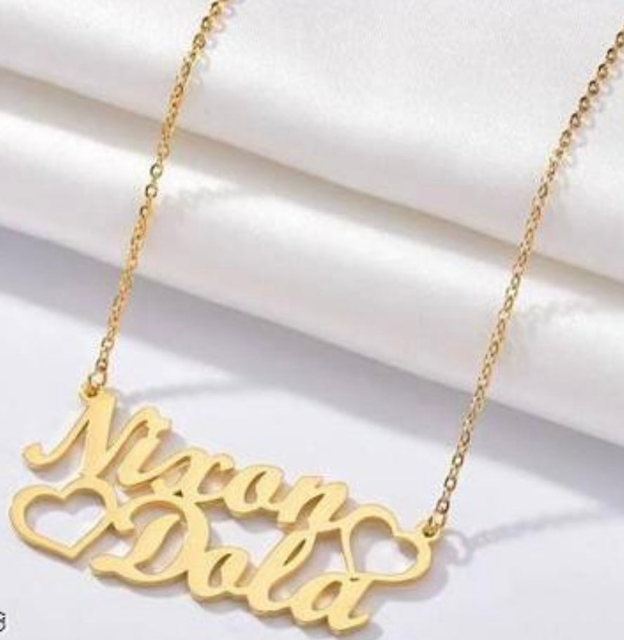 Couple Name / Double Name Personalised Gold Plated Pendant