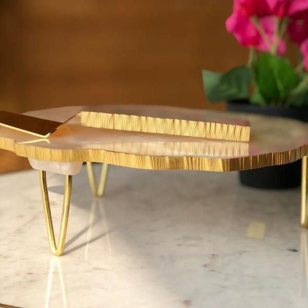 Cake Stand with Metal Accent