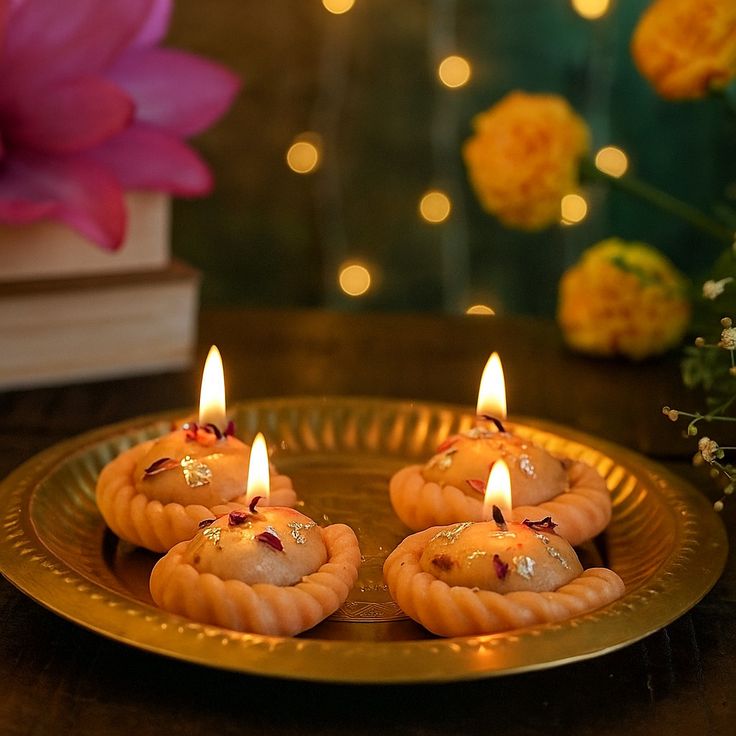 Sizzling hot deal! Gujia Scented Candle â Handmade Soy Wax Candle _ Festive Indian Sweet-Inspired Gift (SET 0F 4), available at a unbeatable price of â¹799_00 Ignite the town! (1).jpg