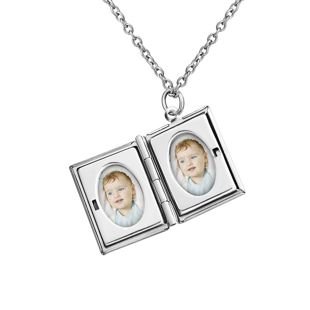 Necklace Color Printing Pendant Couple Book Photo Box Pendant